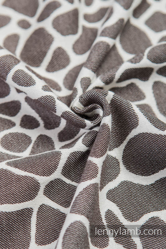 Baby Wrap, Jacquard Weave (100% cotton) - GIRAFFE DARK BROWN & CREME - size XL #babywearing