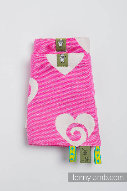 Drool Pads & Reach Straps Set, (60% cotton, 40% polyester) - SWEETHEART PINK & CREME 2.0 #babywearing