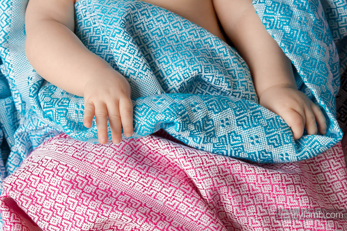 Couverture tissée (60 % coton, 40% laine) Turquoise (grade B) #babywearing