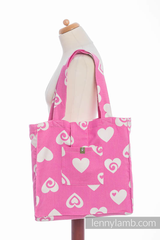 Shoulder bag made of wrap fabric (100% cotton) - SWEETHEART PINK & CREME 2.0 - standard size 37cmx37cm (grade B) #babywearing