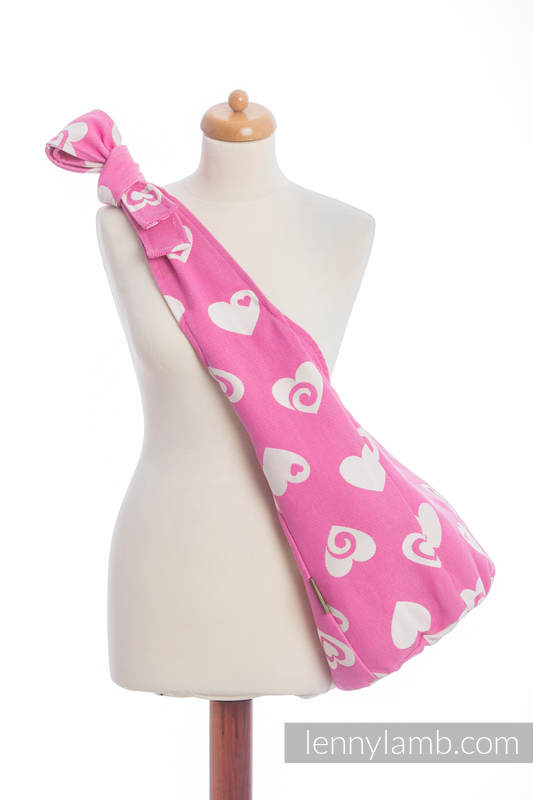 Hobo Tasche, hergestellt vom gewebten Stoff (100% Baumwolle) - SWEETHEART ROSA & CREME 2.0 #babywearing