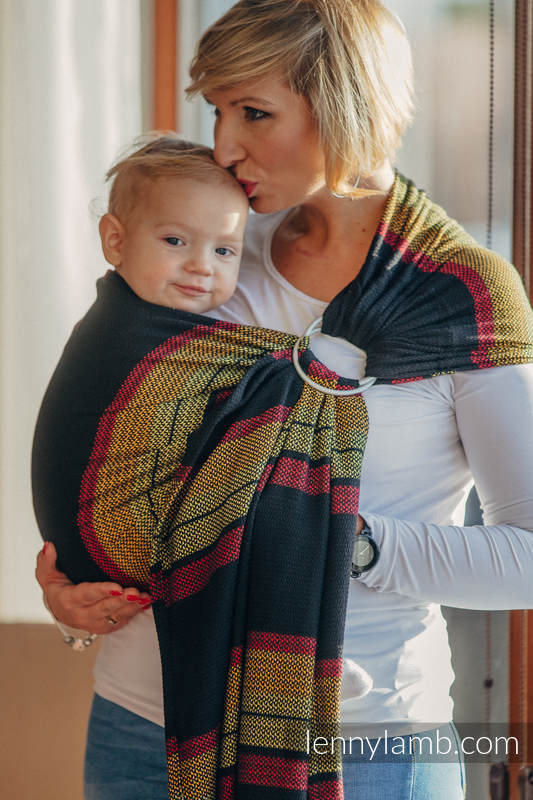 Ringsling, Moulin Weave (100% cotton) - with gathered shoulder - MOULIN - ARDENT - long 2.1m (grade B) #babywearing