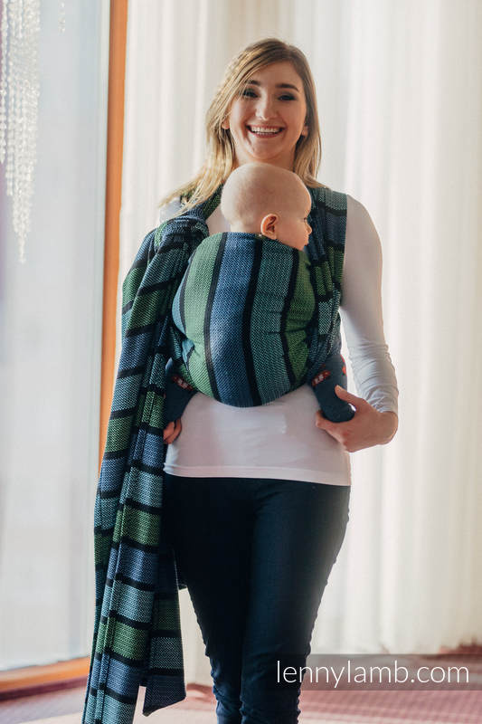 Baby Wrap, Moulin Weave (100% cotton) - MOULIN - AQUARELLE - size XL #babywearing
