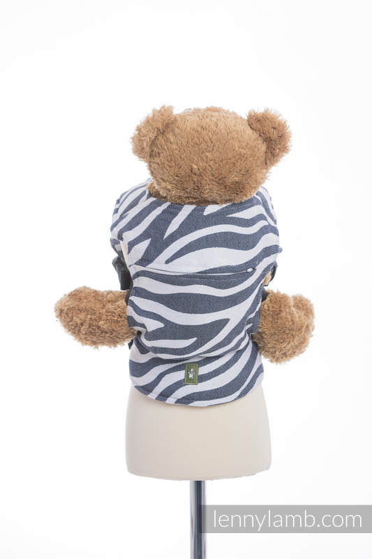 Puppentragehilfe, hergestellt vom gewebten Stoff (100% Baumwolle) - ZEBRA GRAFIT & WEISS #babywearing