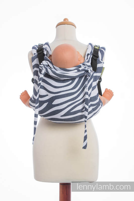Lenny Buckle Onbuhimo baby carrier, standard size, jacquard weave (100% cotton) - ZEBRA GRAPHITE & WHITE (grade B) #babywearing
