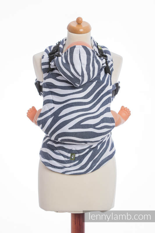 Mochila ergonómica, talla bebé, jacquard 100% algodón - ZEBRA GRAFITO & BLANCO - Segunda generación #babywearing