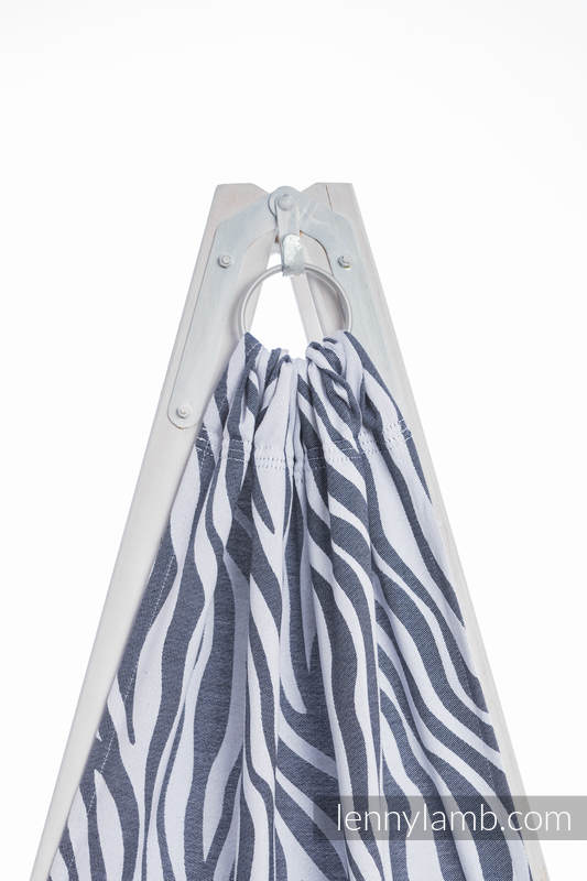 Bandolera de anillas, tejido Jacquard (100% algodón) - con plegado simple - ZEBRA GRAHITE & WHITE - standard 1.8m #babywearing