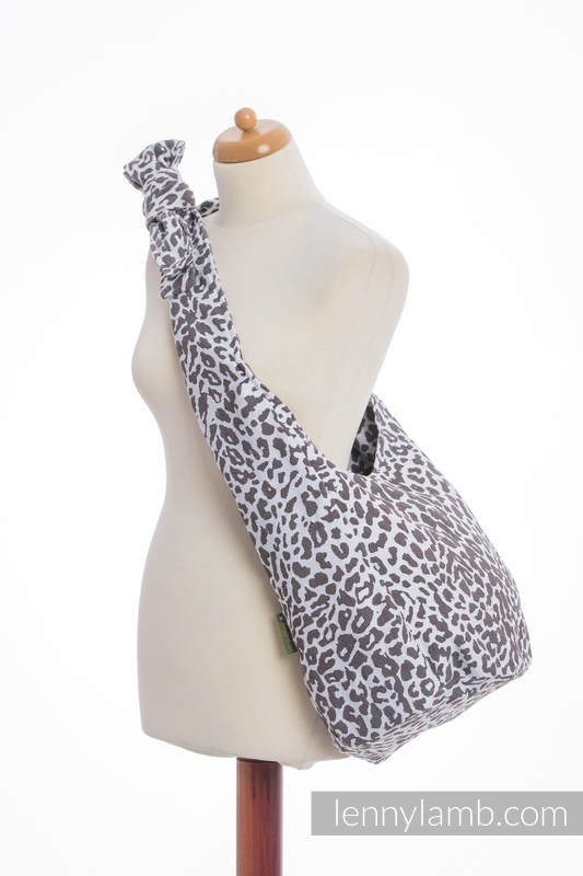 Hobo Tasche, hergestellt vom gewebten Stoff (100% Baumwolle) - CHEETAH DUNKELBRAUN & WEISS #babywearing