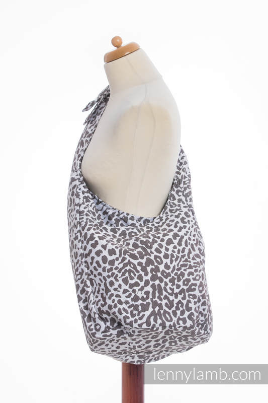 Hobo Bag made of woven fabric, 100% cotton - CHEETAH DARK BROWN & WHITE #babywearing