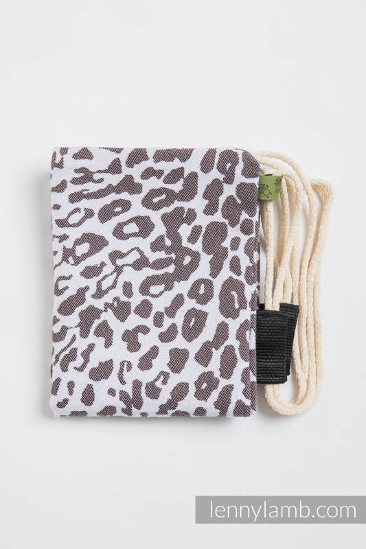 Sackpack made of wrap fabric (100% cotton) - CHEETAH DARK BROWN & WHITE - standard size 32cmx43cm #babywearing