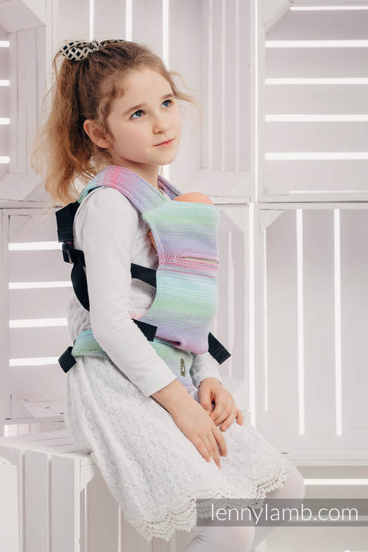 Doll Carrier made of woven fabric (100% cotton) - LITTLE HERRINGBONE IMPRESSION #babywearing
