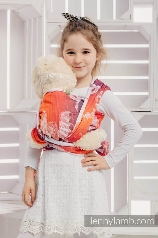Doll Sling, Jacquard Weave, 100% cotton - DRAGON ORANGE & RED #babywearing