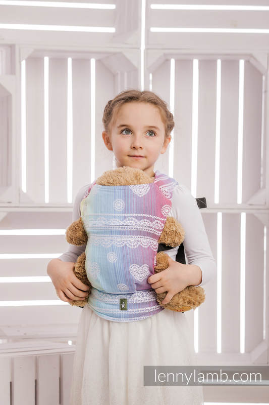 Mochila portamuñecos hecha de tejido, 100% algodón - RAINBOW LACE  #babywearing