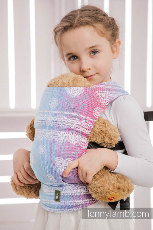 Mochila portamuñecos hecha de tejido, 100% algodón - RAINBOW LACE (grado B) #babywearing