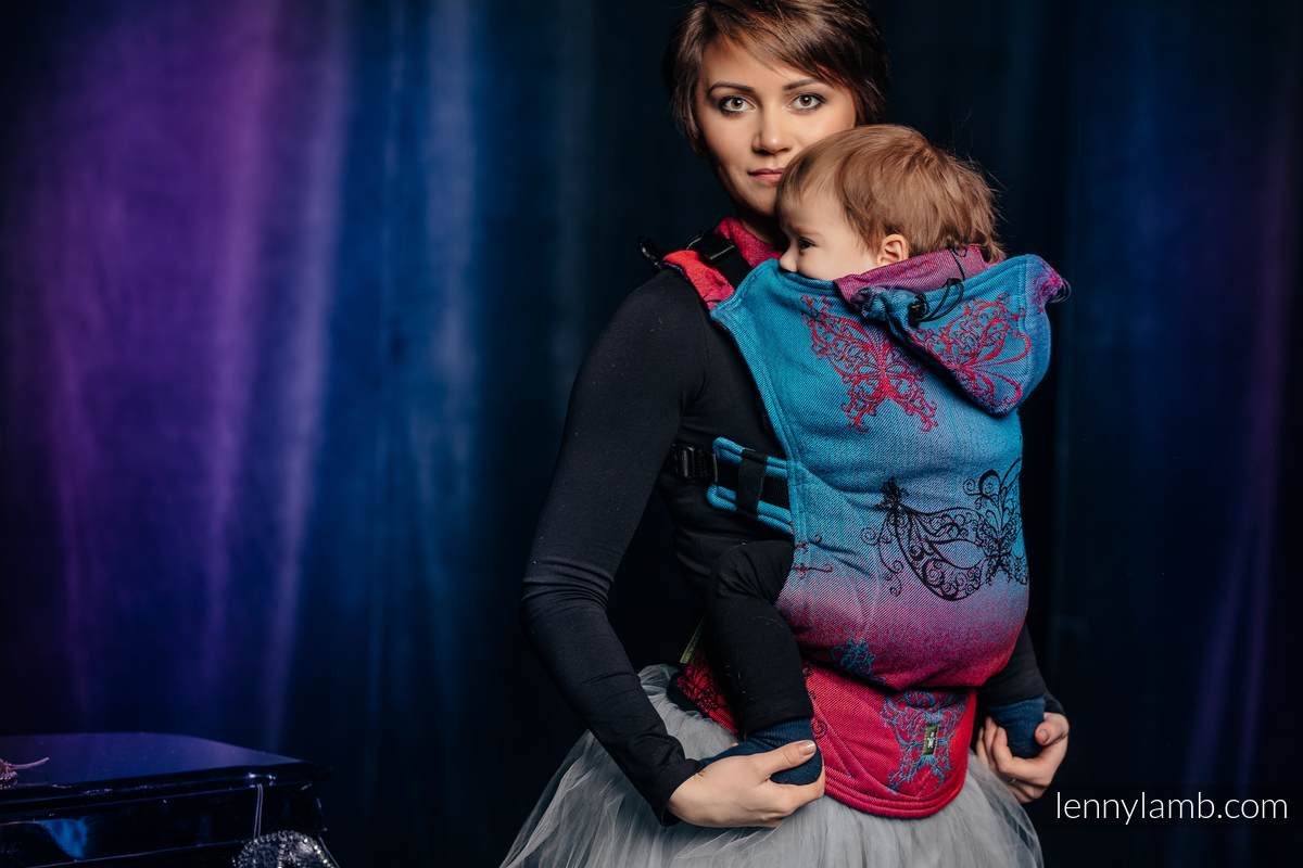 Ergonomic Carrier, Toddler Size, jacquard weave 100% cotton - MASQUERADE - Second Generation #babywearing