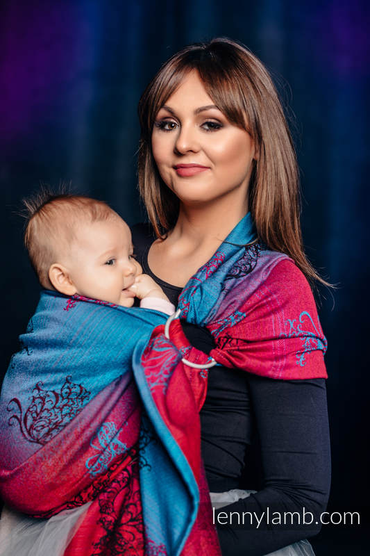 Żakardowa chusta kółkowa do noszenia dzieci, bawełna, ramię bez zakładek - MASKARADA  - long 2.1m #babywearing