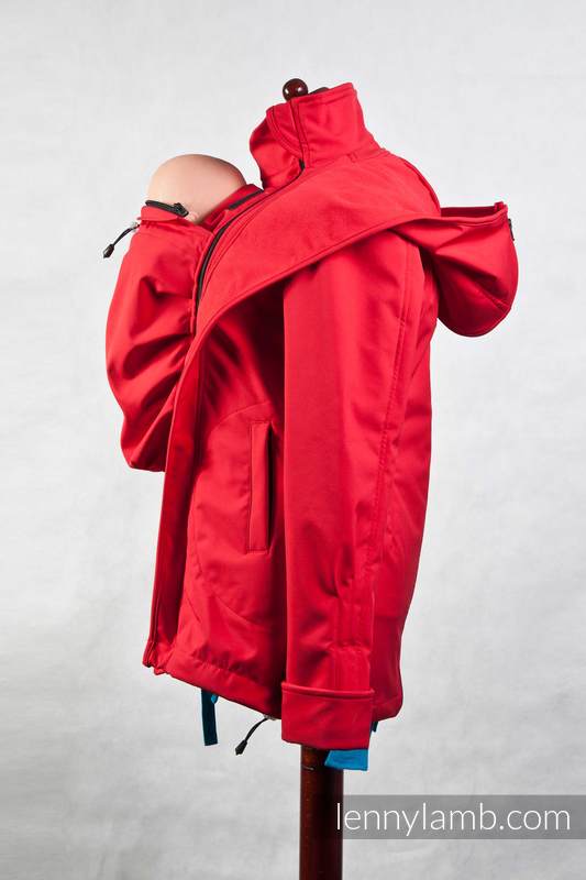 Kurtka do noszenia dzieci - Softshell - czerwona - L #babywearing