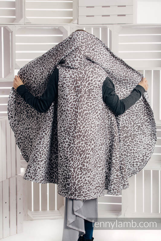 Langer Cardigan - Größe 2XL/3XL - Cheetah Dunkelbraun & Weiss #babywearing