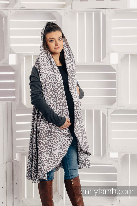 Long Cardigan - size L/XL - Cheetah Dark Brown & White #babywearing