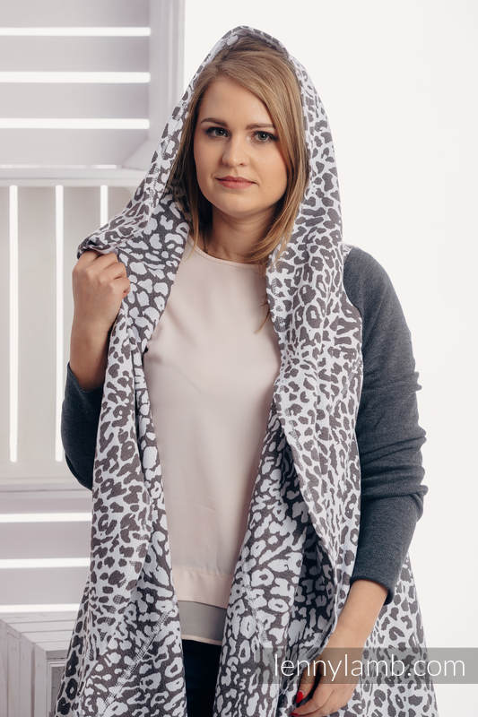 Long Cardigan - size L/XL - Cheetah Dark Brown & White #babywearing