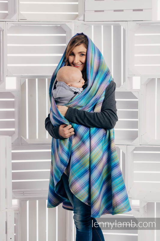 Długi kardigan - Plus Size - Mała Jodełka Petrea #babywearing