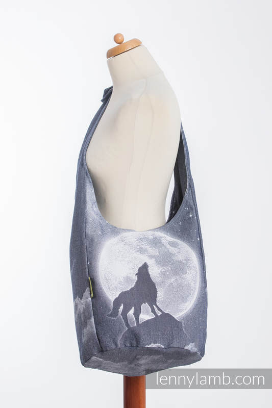 Hobo Bag made of woven fabric, 100% cotton - MOONLIGHT WOLF (grade B) #babywearing