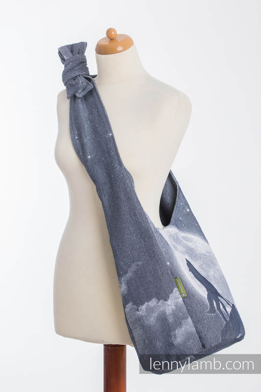 Hobo Bag made of woven fabric, 100% cotton - MOONLIGHT WOLF #babywearing