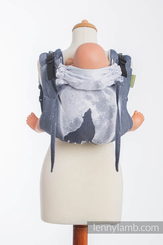 Lenny Buckle Onbuhimo baby carrier, standard size, jacquard weave (100% cotton) - MOONLIGHT WOLF #babywearing