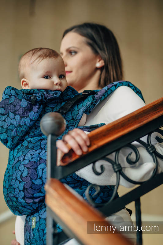Nosidełko Ergonomiczne z tkaniny żakardowej 100% bawełna , Toddler Size, KOLORY NOCY - Druga Generacja #babywearing