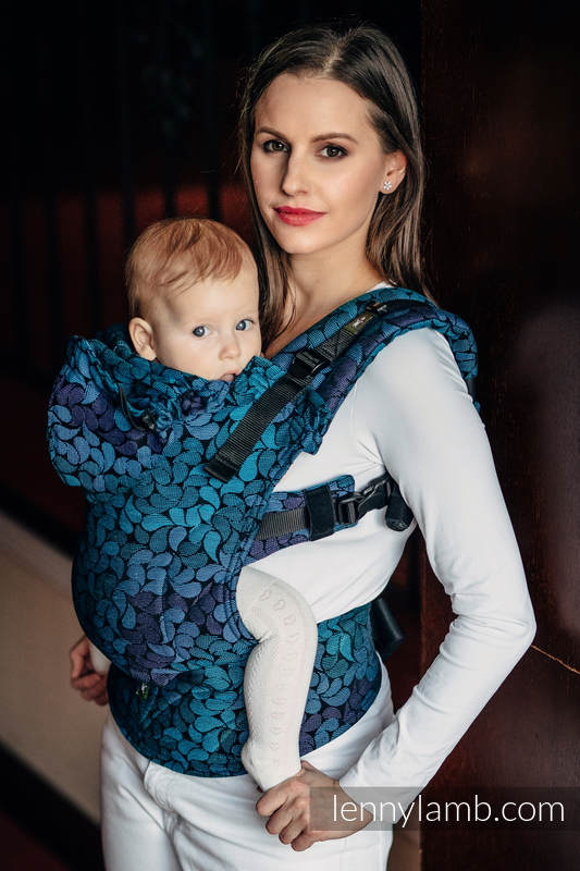 Ergonomic Carrier, Baby Size, jacquard weave 100% cotton - COLORS OF NIGHT - Second Generation #babywearing