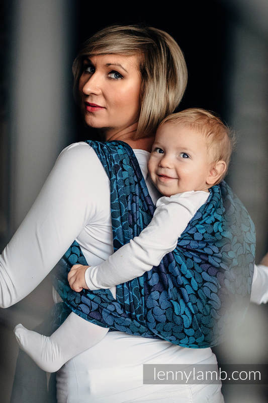 Żakardowa chusta do noszenia dzieci, bawełna - KOLORY NOCY - rozmiar S #babywearing