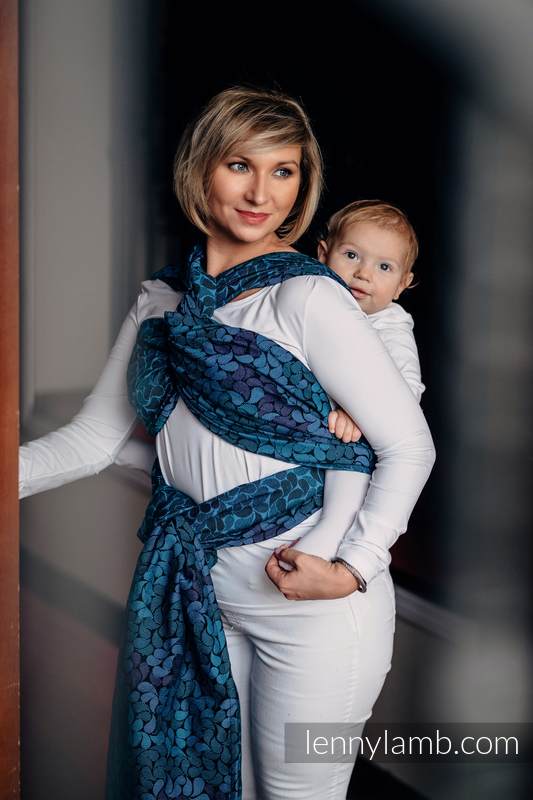 Baby Wrap, Jacquard Weave (100% cotton) - COLORS OF NIGHT - size S #babywearing