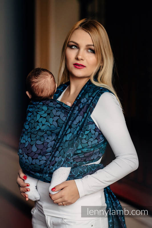 Żakardowa chusta do noszenia dzieci, bawełna - KOLORY NOCY - rozmiar XS #babywearing