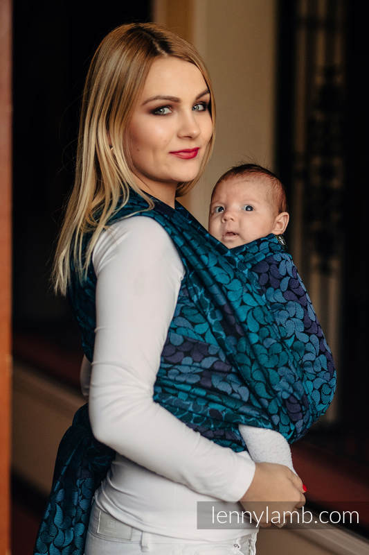 Żakardowa chusta do noszenia dzieci, bawełna - KOLORY NOCY - rozmiar L (drugi gatunek) #babywearing