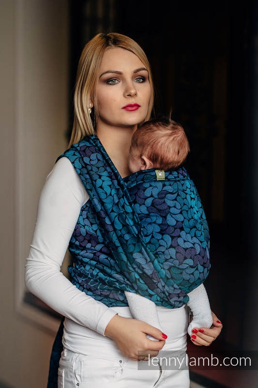 Żakardowa chusta do noszenia dzieci, bawełna - KOLORY NOCY - rozmiar XS #babywearing