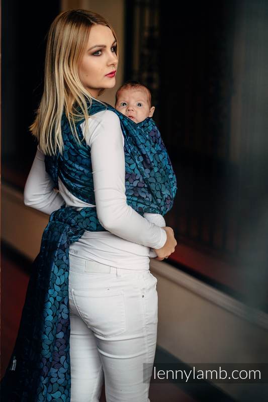 Baby Wrap, Jacquard Weave (100% cotton) - COLORS OF NIGHT - size M #babywearing