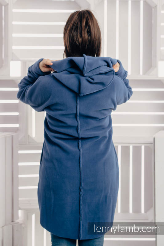 Chaqueta polar asimétrica con capucha para mujer - talla M - Azul (Grado B) #babywearing