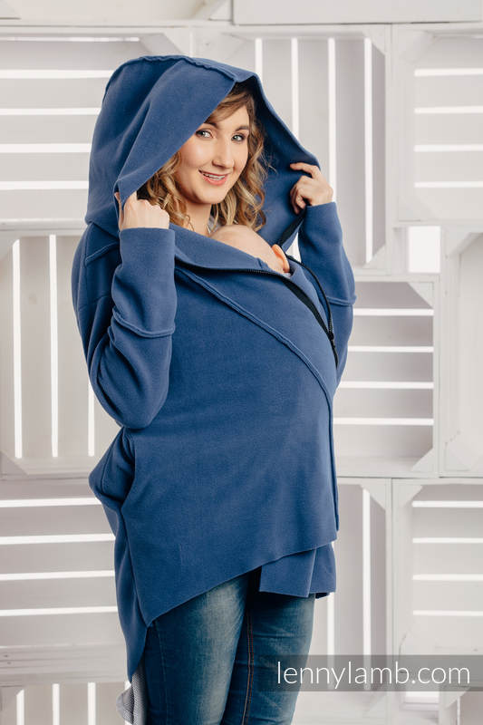 Asymmetrical Fleece Hoodie for Women - size S - Blue #babywearing