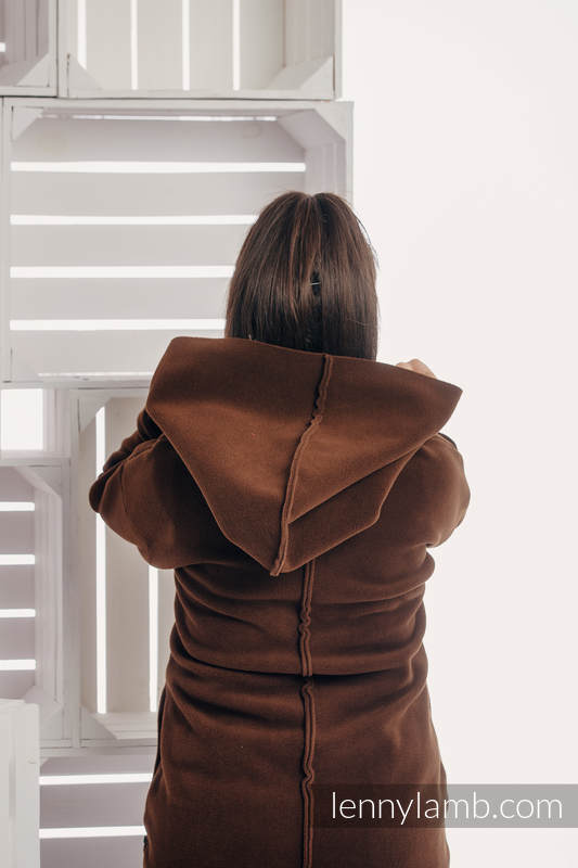 Asymmetrischer Fleece Pullover für Frauen - Größe S -  Brown #babywearing