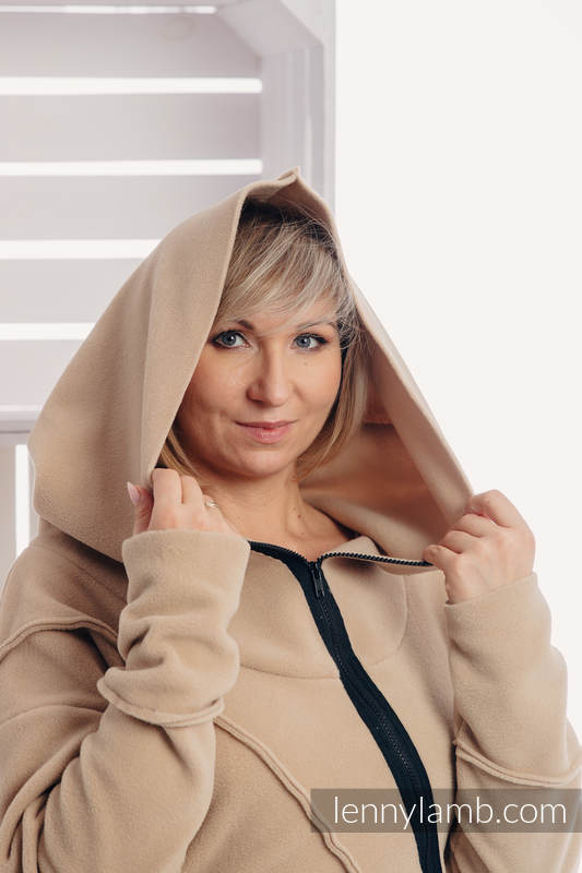 Asymmetrical Fleece Hoodie for Women - size S - Cafe Latte (grade B) #babywearing