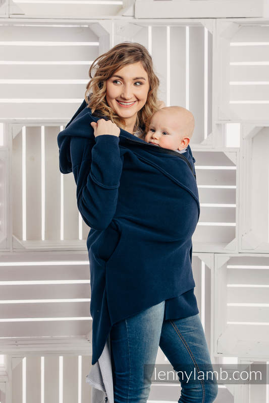 Asymetryczna Bluza Polarowa Damska - rozmiar XXL - Granatowa #babywearing