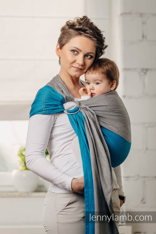 My First Ring Sling - SODALITE - 100% Cotton - Broken Twill Weave -  with gathered shoulder - standard 1.8m (grade B) #babywearing