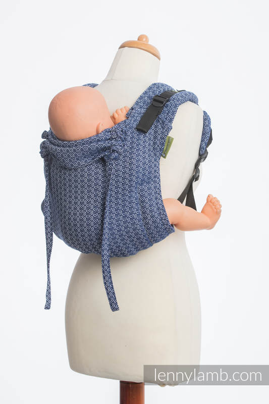 Lenny Buckle Onbuhimo baby carrier, standard size, jacquard weave (60% cotton, 40% bamboo) - LITTLE LOVE - AQUA #babywearing