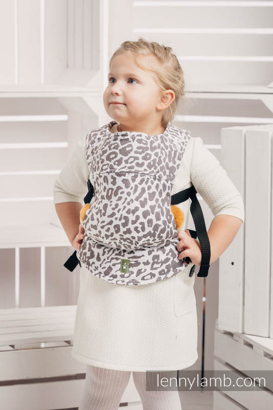 Doll Carrier made of woven fabric, 100% cotton - CHEETAH DARK BROWN & WHITE #babywearing