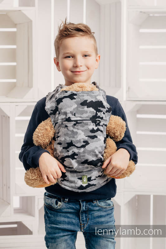 Doll Carrier made of woven fabric (100% cotton) - GREY CAMO #babywearing