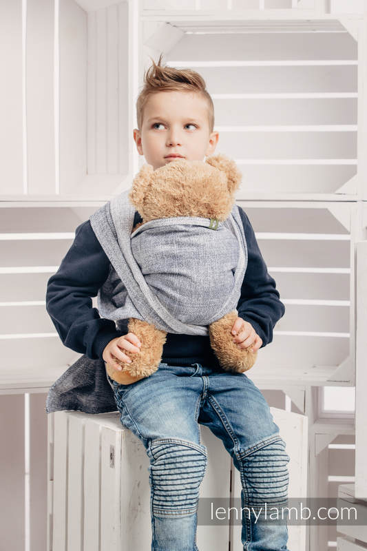 Écharpe pour poupées, jacquard, 100 % coton - DENIM BLUE #babywearing