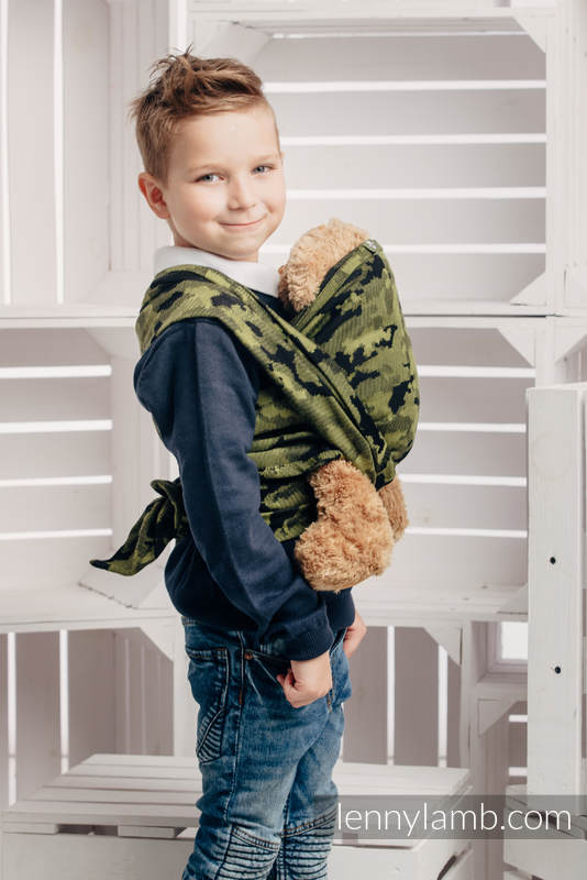 Fular portamuñecos, tejido jacquard, 100% algodón - GREEN CAMO   #babywearing