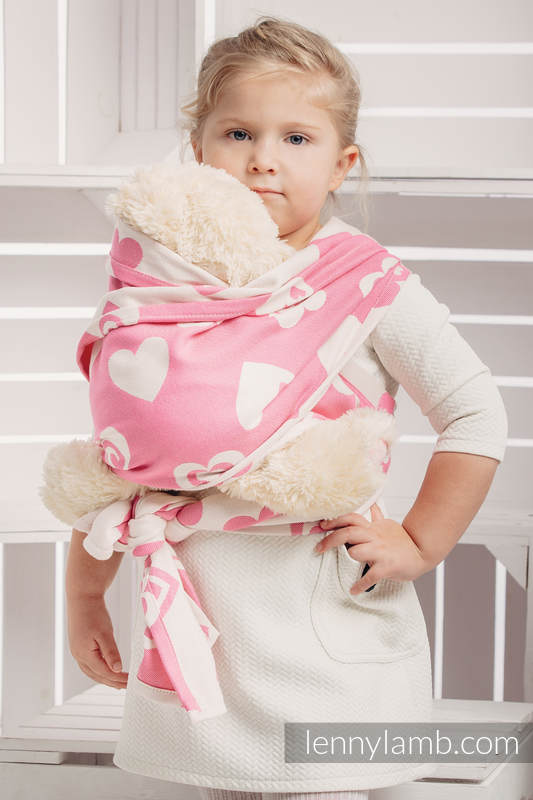 Doll Sling, Jacquard Weave, 100% cotton - SWEETHEART PINK & CREME 2.0 (grade B) #babywearing