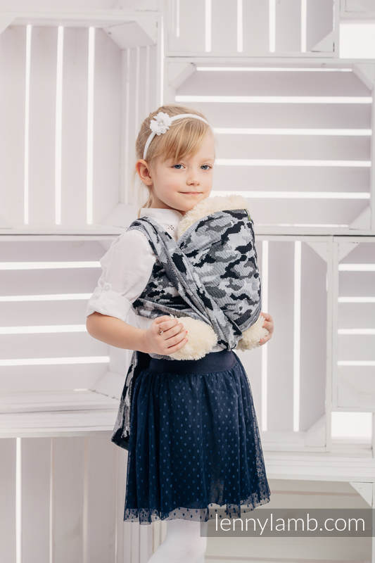 Doll Sling, Jacquard Weave, 100% cotton - GREY CAMO #babywearing