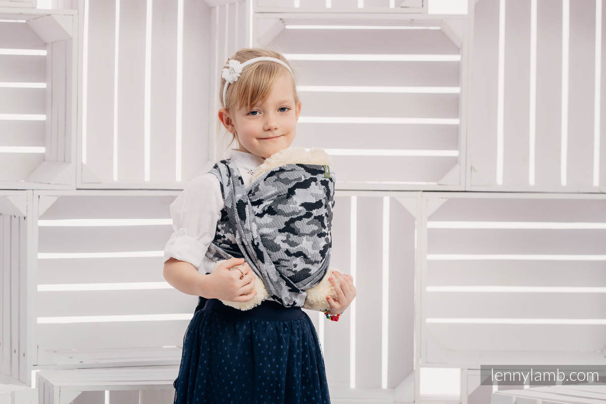 Écharpe pour poupées, jacquard, 100 % coton - GRIS CAMO   #babywearing